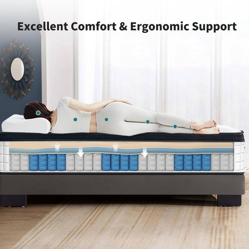 10"/12" inch Twin Diamond Innerspring Hybrid and Cooling Gel Memory Foam Mattress, Pressure Relief, and Motion Isolation