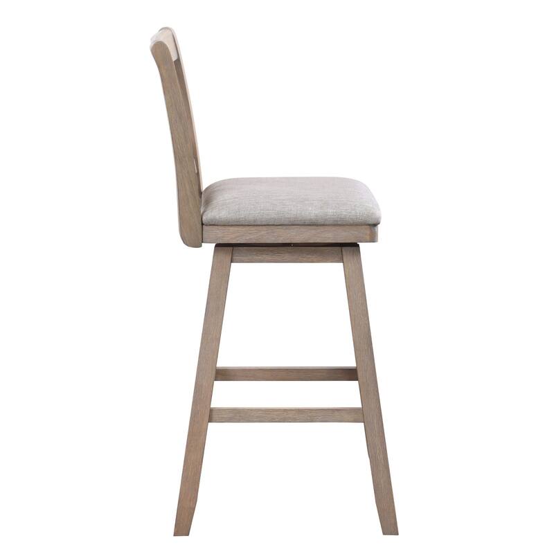 42.5" Brown High Double Cross Bar Stool with Swivel Seat