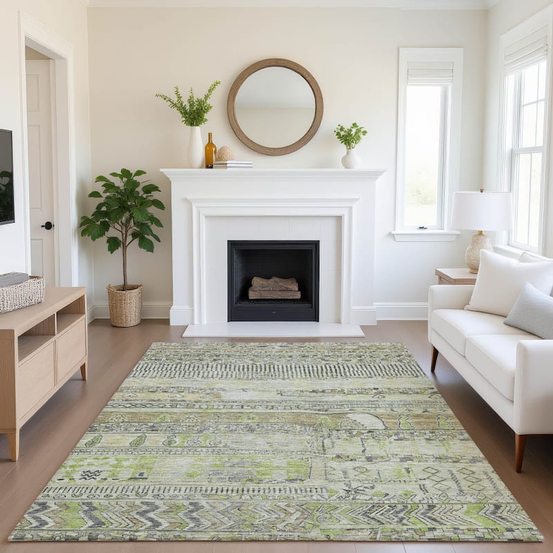 Premium Washable Super Soft Modern Global Mayfield Rug - 3' x 5' - Beige