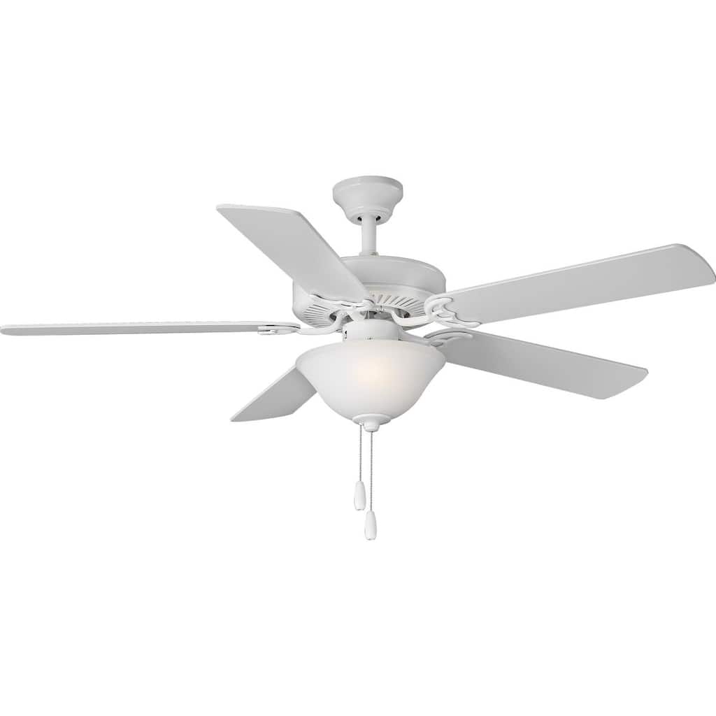 AirPro Collection 52" Five-Blade Ceiling fan with White Etched Light Kit - 10.250" x 24.500" x 13.000"