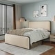 preview thumbnail 10 of 8, King Size Platform Bed with Beige Curved Upholstered Headboard and Footboard, Metal Slats Bed Frame with Storage Underneath