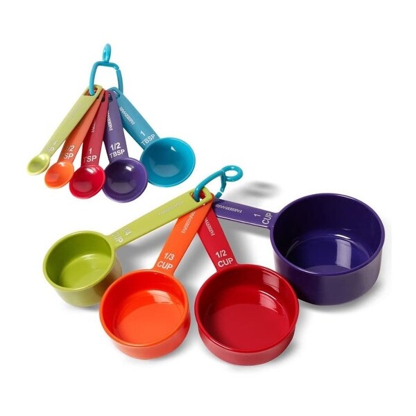 Farberware Color 9-Piece Plastic Measuring Cups and Spoons Set. Opens flyout.