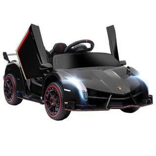 Kids 12V Electric Lamborghini Veneno Licensed Ride-On Car with Bluetooth, Butterfly Doors, and Safe Suspension