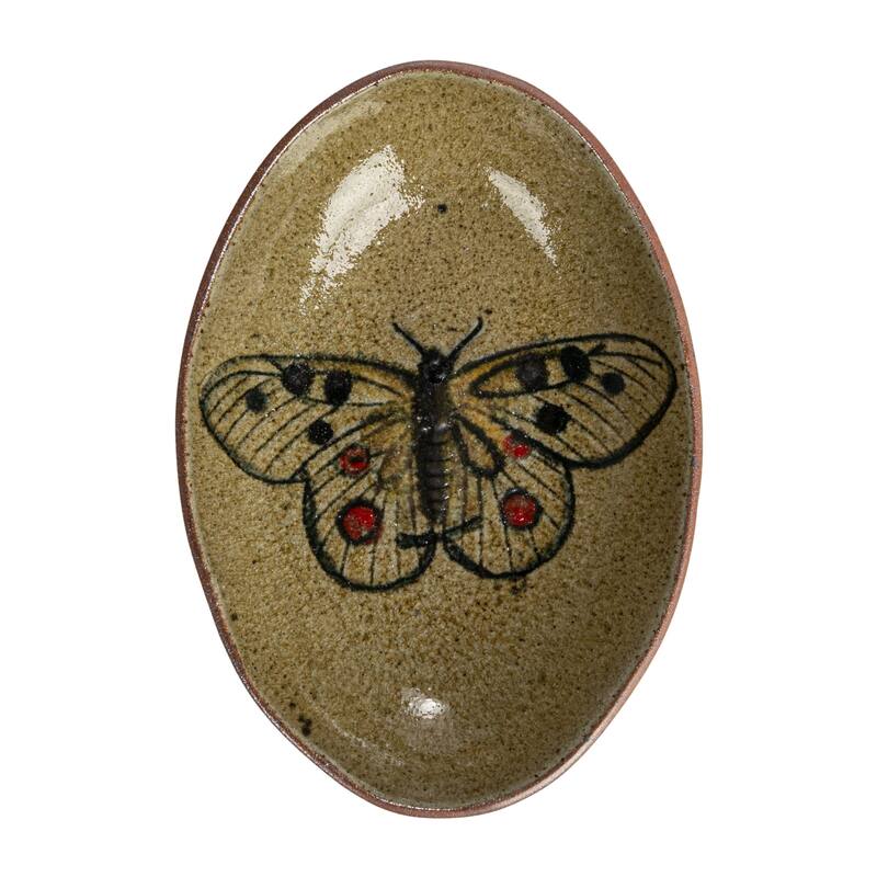 Stoneware Bowl Set with Insect and Bird Designs - 7.0"L x 4.8"W x 1.1"H