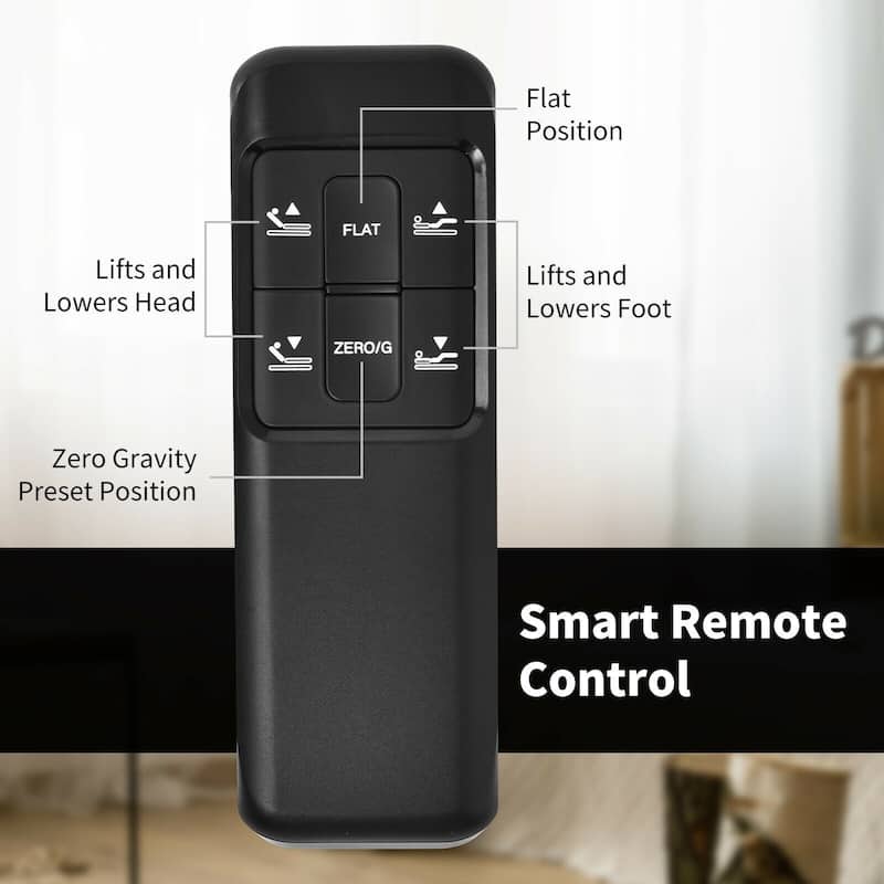 Adjustable Bed Base Frame with Wireless Remote Control