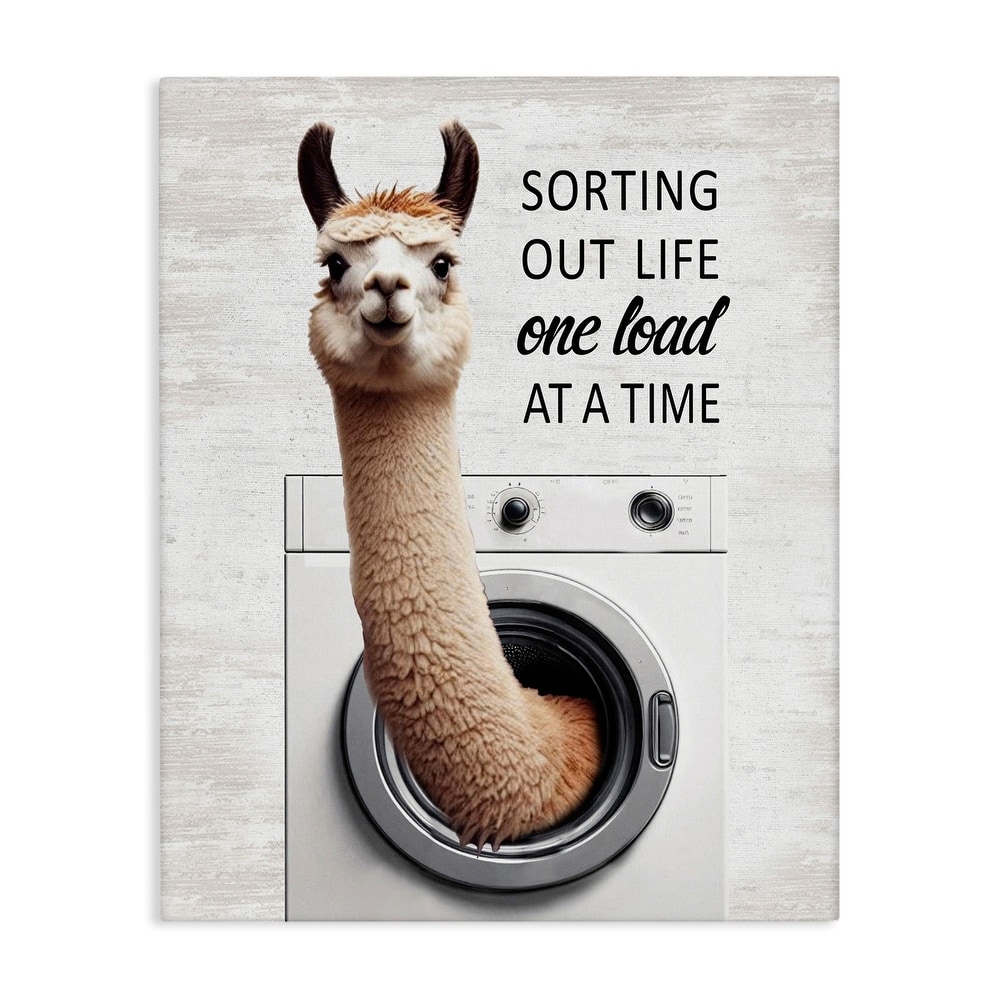 Stupell One Load At A Time Llama Canvas Wall Art Design By Lettered and Lined