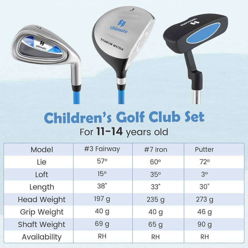 Ultimate Junior Golf Club Set for Children Includes 165CC #3 Fairway - See Details