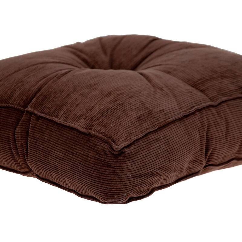 Corduroy Styled Burnt Orange Tufted Floor Pillow