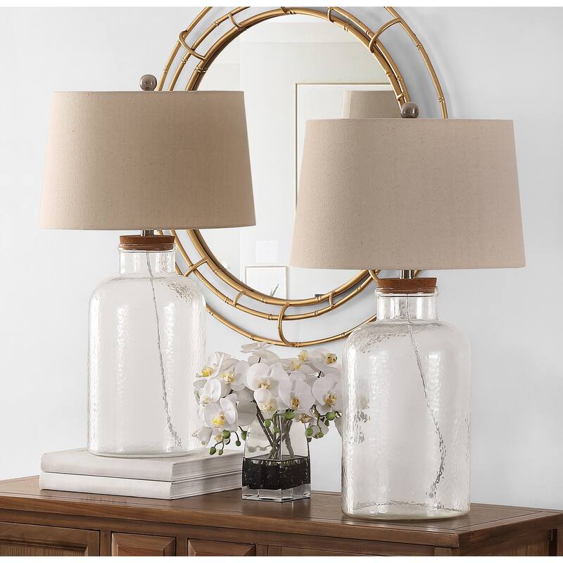 SAFAVIEH Lighting Ferencne 27.5-inch Glass Table Lamp (Set of 2) - 16" x 16" x 27.5" - 16Wx16Dx28H