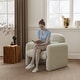 preview thumbnail 16 of 14, Roundhill Furniture Dylan Modern Upholstered Barrel Armchair, Cream White