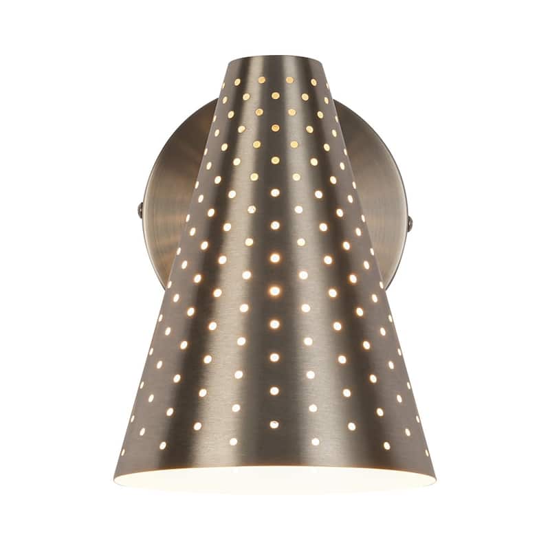 Contemporary Gleaming Single Iron Cone Vanity Bathroom Wall Lamp