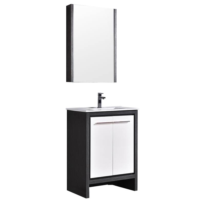 Solid Wood Bathroom Vanity with Mirror Medicine Cabinet