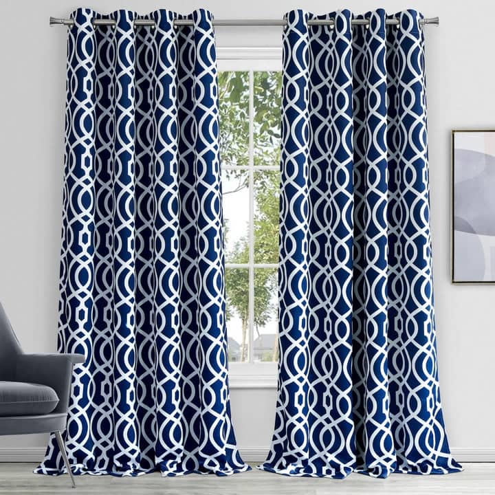 Dainty Home Trellis Blackout Thermal Insulated Grommet Single Panel Extra Wide Curtains - 54" x 84"