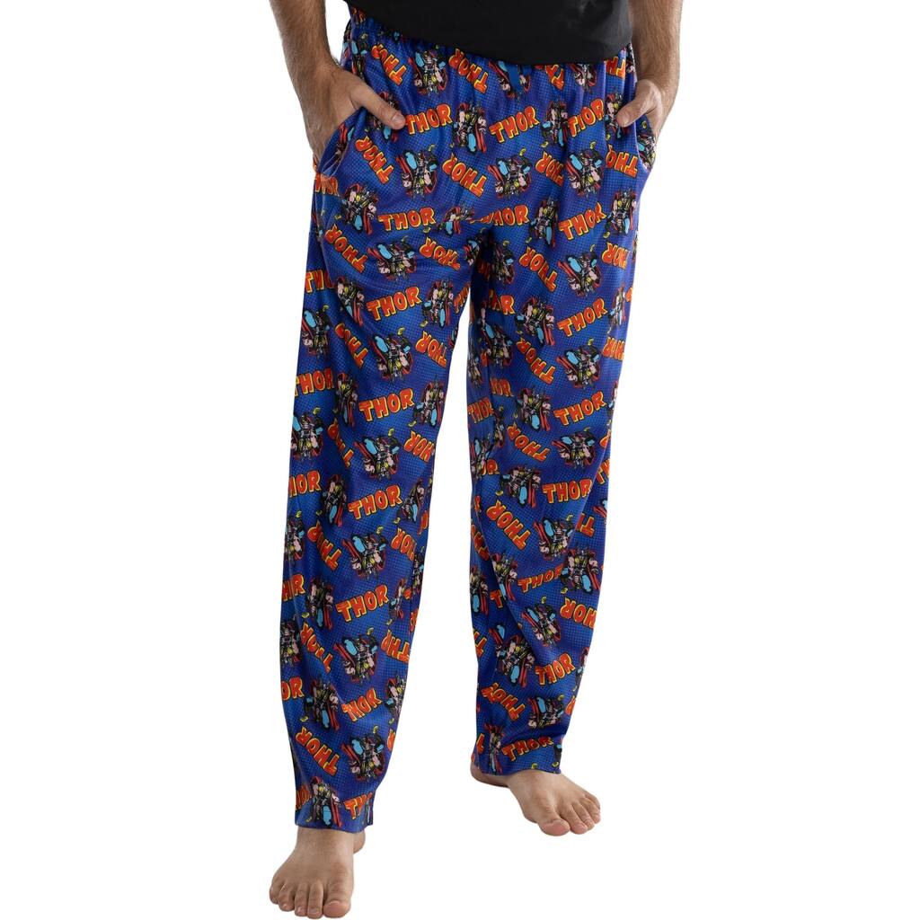 Marvel Comics Thor Classic Comic Men's Sleep Pants, Blue