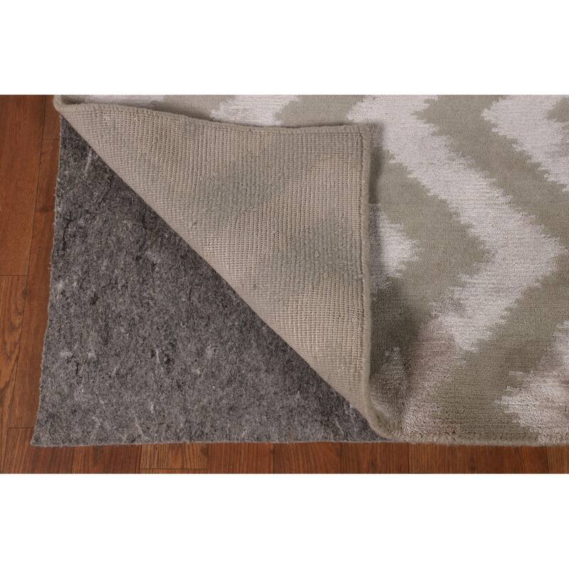 Chevron Style Nepalese Indian Area Rug Handmade Wool Carpet - 6'0" x 8'9"