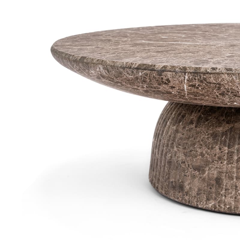 Studio London Maddox Single Round Coffee Table Stone Marble Effect