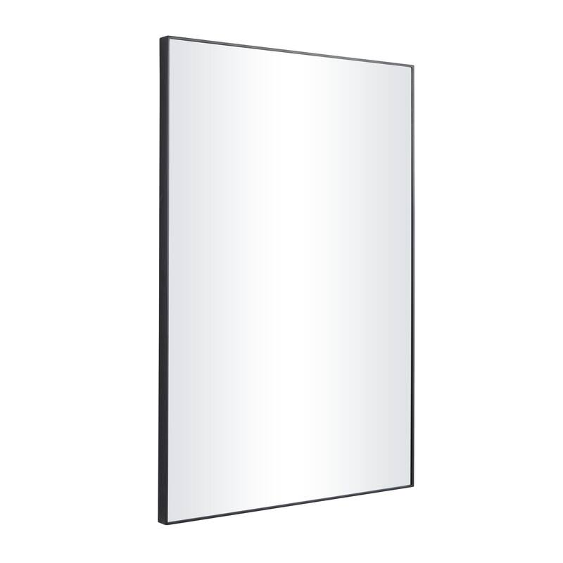 Wood Room Wall Mirror with Thin Minimalistic Frame - Black, White or Gold - Roche River Decor