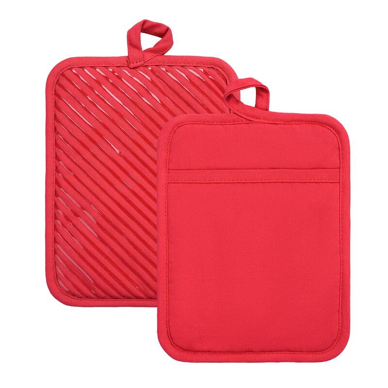 Silicon Print Pot holder-Pair - 7x9 - Red