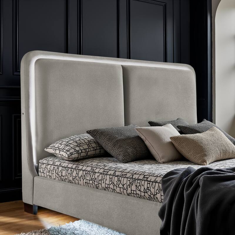 Noe Fabric Upholstered LED Platform Bed by iNSPIRE Q Modern