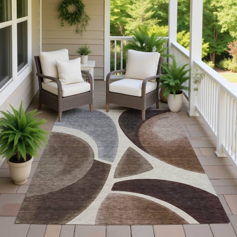Machine Washable Indoor/ Outdoor Modern Hays Chantille Rug