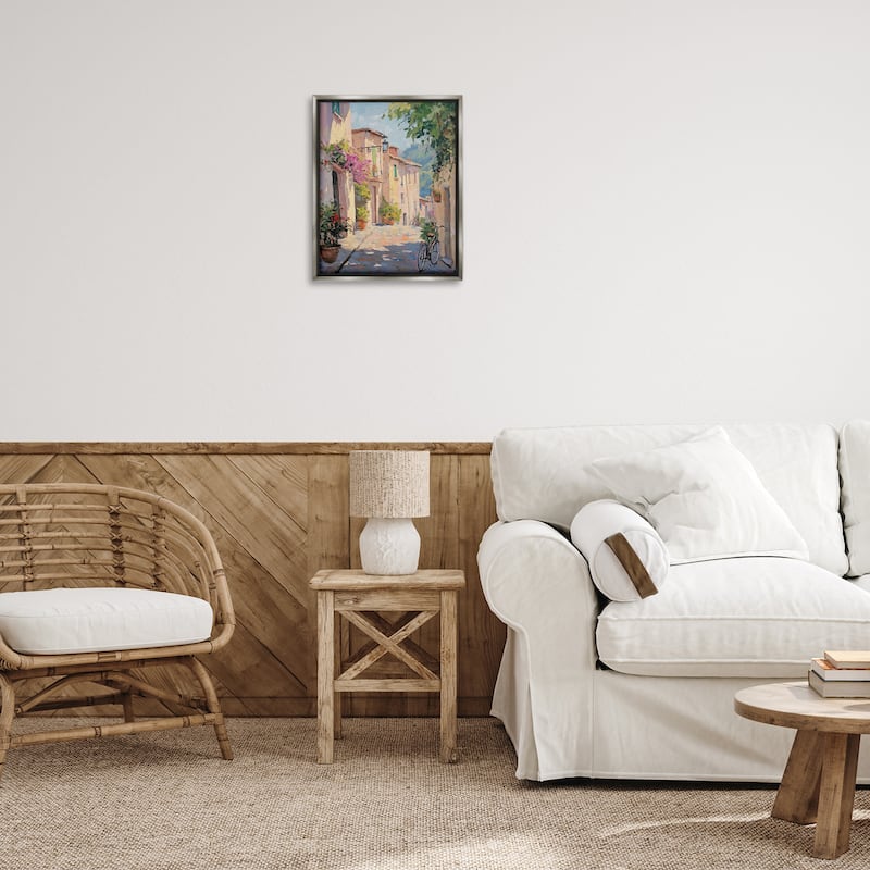 Stupell Cobblestone Path City Architecture Framed Floater Canvas Wall Art Design By Nini Art