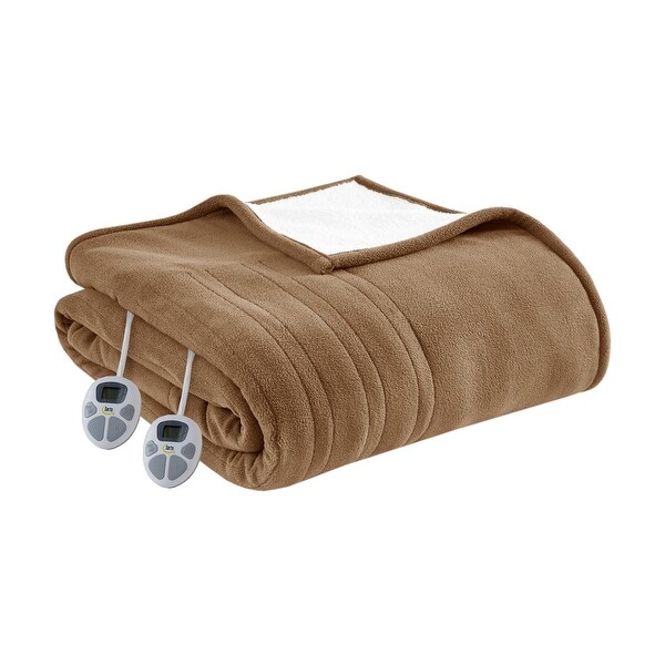 HEATED BLANKET 約125×70cm　Francfranc Fleece to Sherpa Heated Blanket by Serta - On Sale - Bed Bath