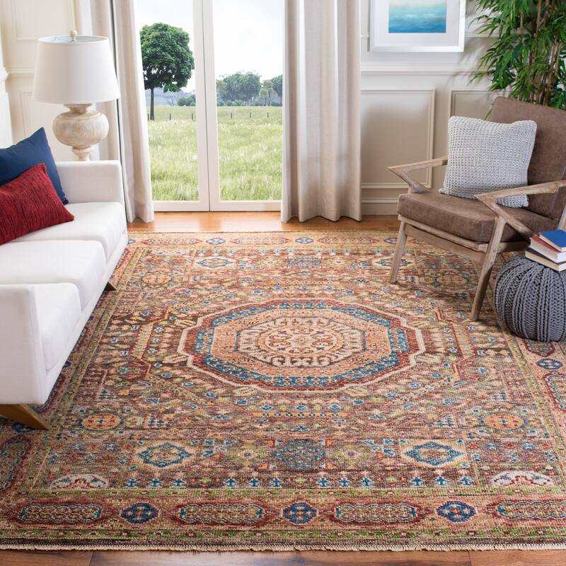 SAFAVIEH Hand-Knotted Samarkand Resi Traditional Wool Rug - 8' x 10' - Brown/Rust