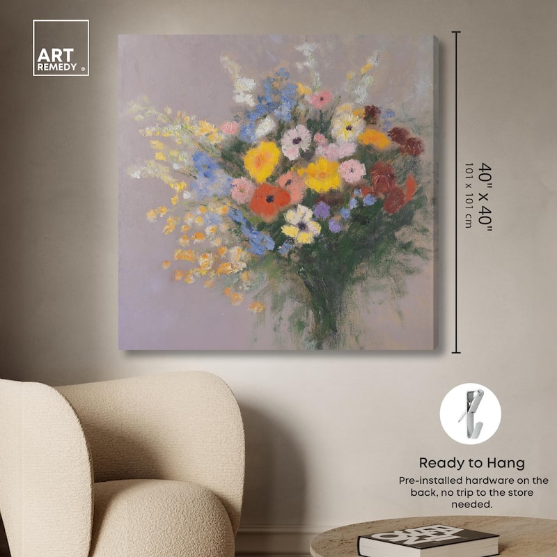 Meadow Flowers Canvas by Art Remedy, Gallery Wrapped