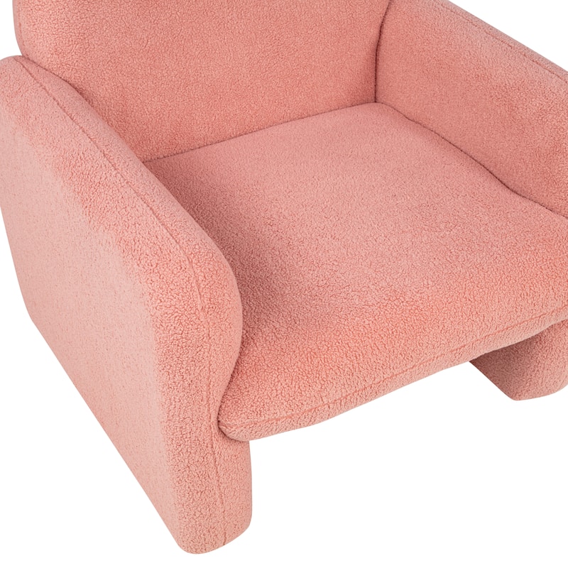 Teddy Fleece Accent Chair with Pillow for Living Room/Bedroom (350lb Capacity)