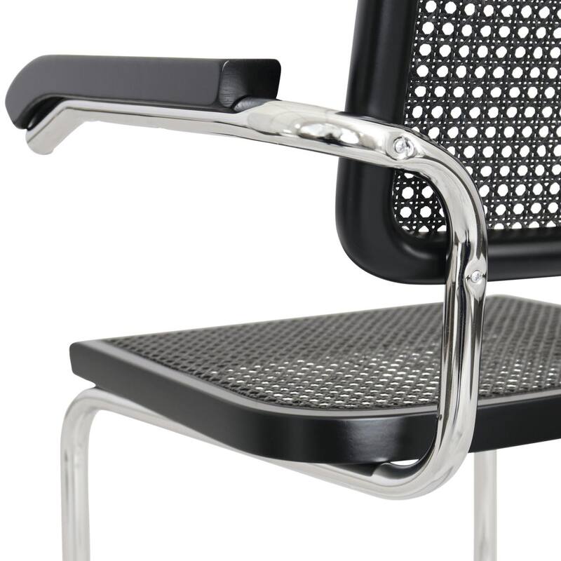 Breuer Chair Company Marcel Breuer Cesca Cane Cantilever Armchair Arm Chair w/ Chrome Steel Frame (Various Wood & Cane Colors)