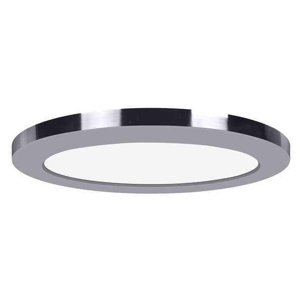 slide 2 of 2, Access Lighting ModPLUS - Round LED Flush Mount - 7" - 120-277V - Chrome Finish - White Acrylic Chrome
