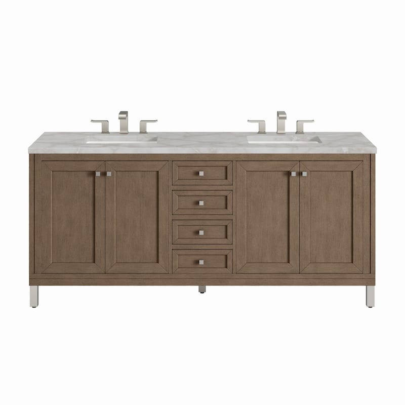 James Martin Vanities 305-V72-3VSL Chicago 72" Double Basin Wood