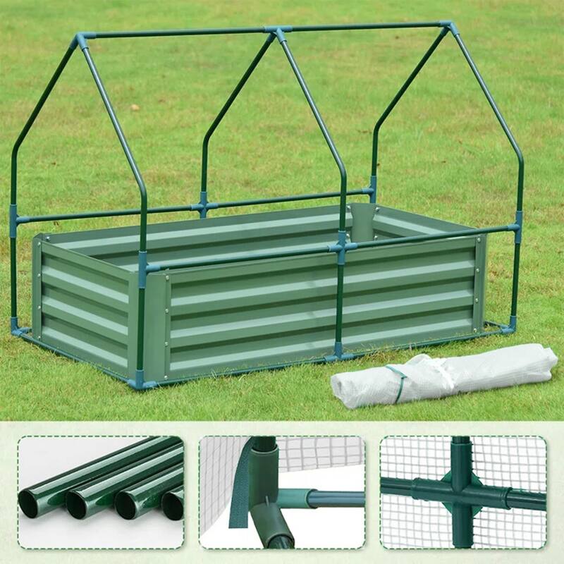 Aoodor Raised Garden Bed Kit with PE Cover, Screen Windows