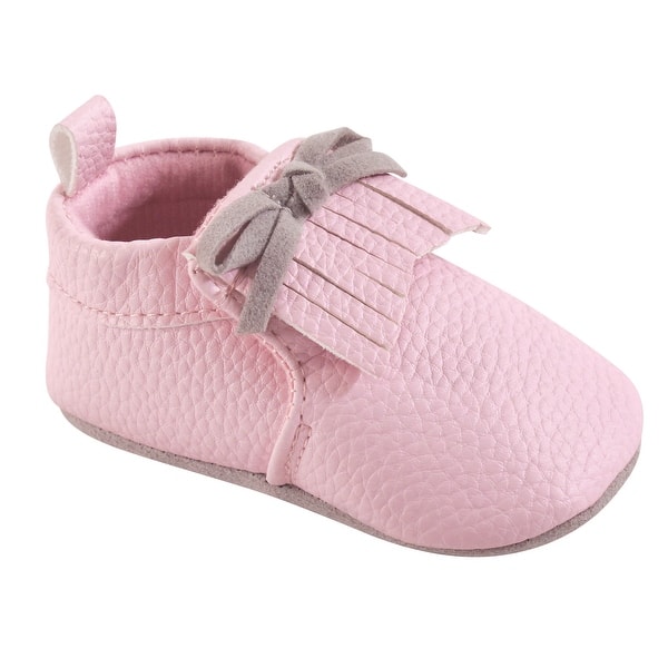 slide 1 of 1, Hudson Baby Infant Girl Moccasin Shoes, Light Pink Moccasin 0-6 Months - Light Pink Moccasin