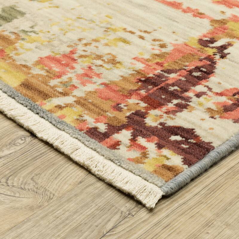 Style Haven Shiloh Abstract Beige/Multi Wool Blend Area Rug