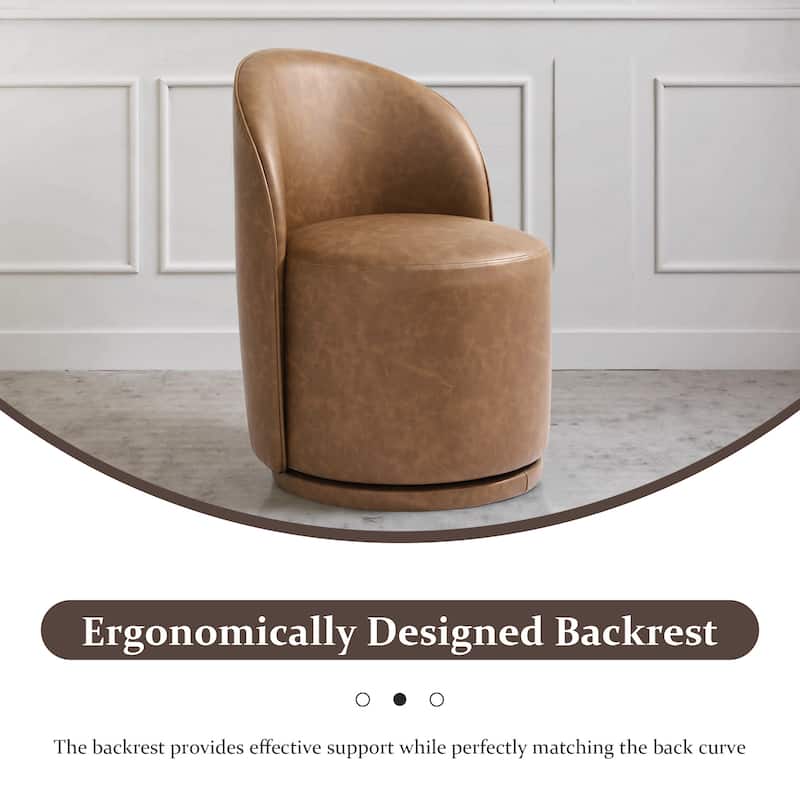 Modern Armless 360-Degree Swivel Dining Chair Barrel Chair