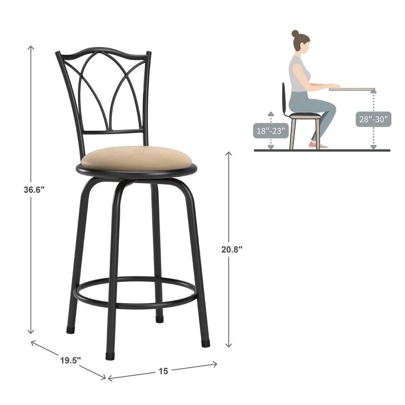 Avalon Double Cross Swivel High Back Counter Barstool (Set of 3) by iNSPIRE Q Classic
