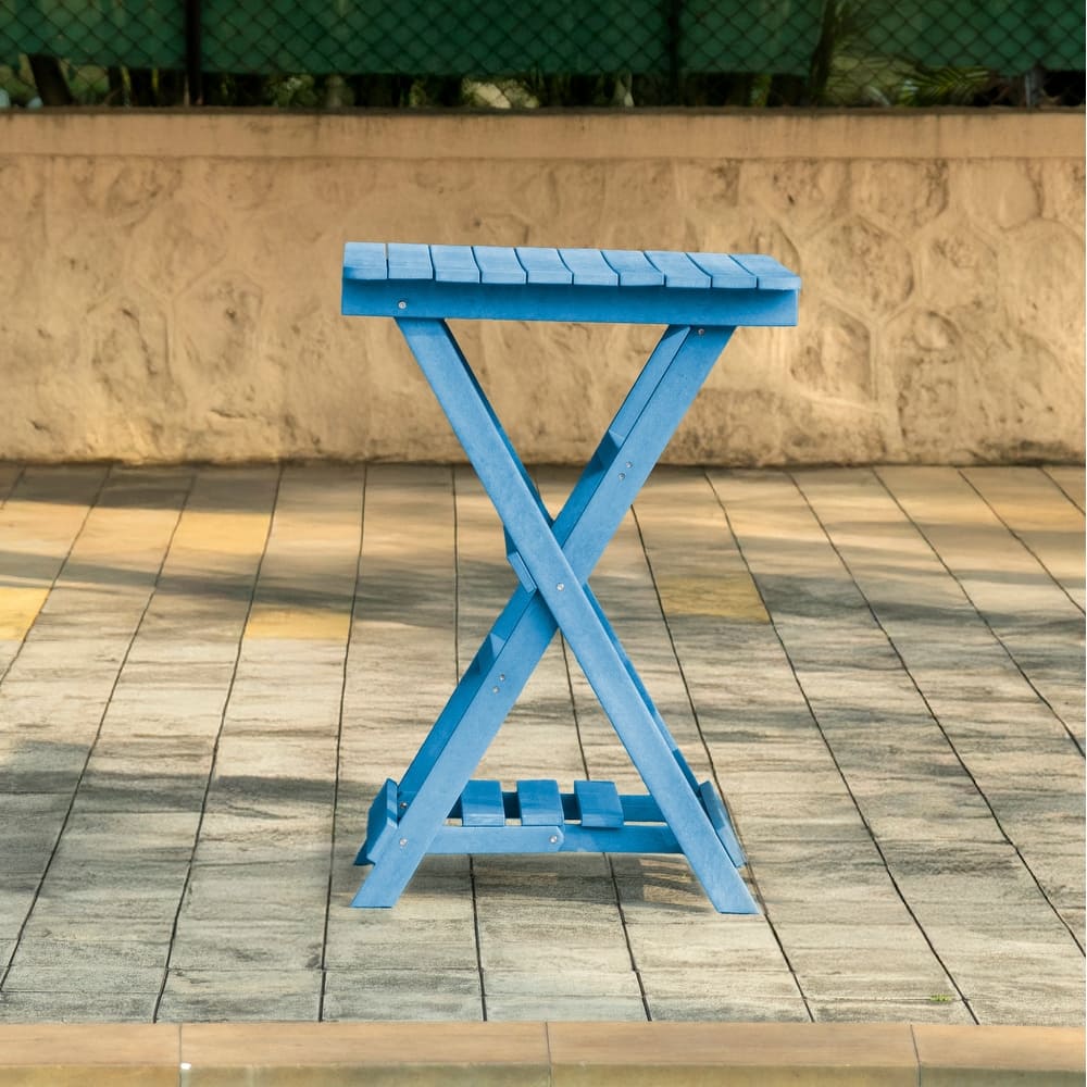 Summit Ridge Fully Assembled All-Weather Recycled HDPE Outdoor Folding Bar table