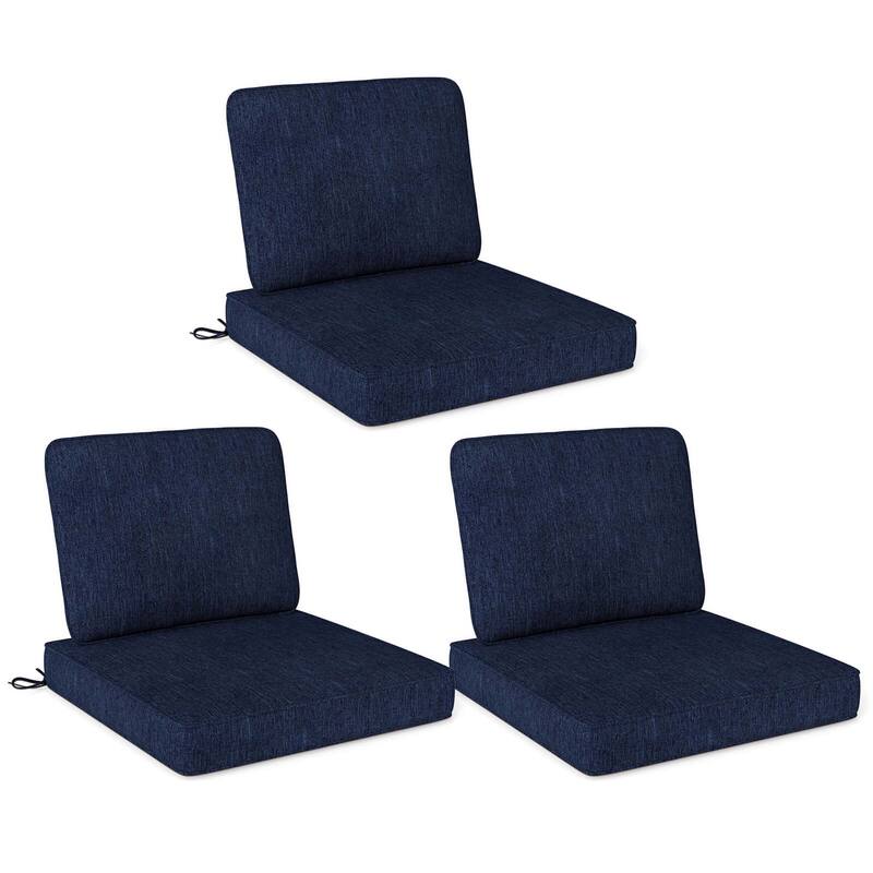 2/4/6/8 Pack Outdoor Chair Cushion Deep Seat &Backrest Pillow Set - Navy - 6 pack