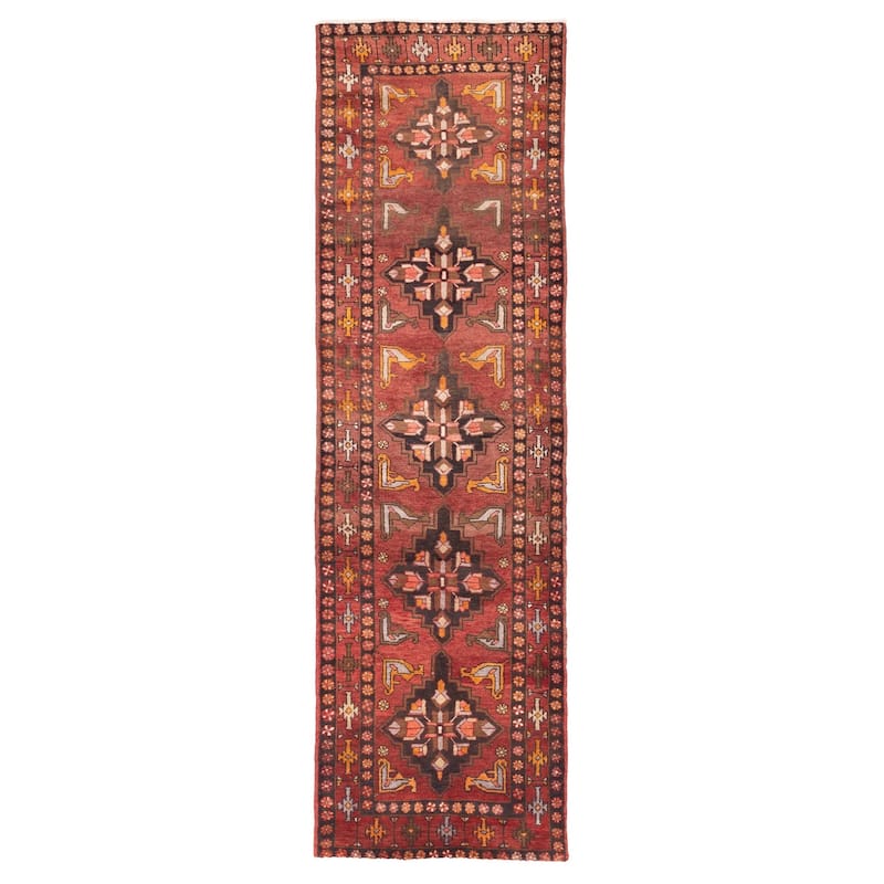 ECARPETGALLERY Hand-knotted Konya Anatolian Red Wool Rug - 3'11 x 13'3
