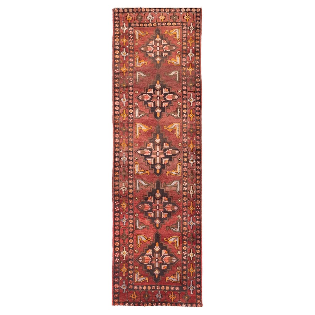 ECARPETGALLERY Hand-knotted Konya Anatolian Red Wool Rug - 3'11 x 13'3