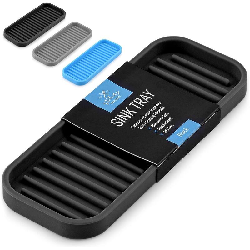 Zulay Kitchen Silicone Sponge Holder for Kitchen Sink