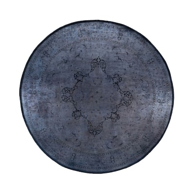Overdyed One-of-a-Kind Hand-Knotted Area Rug - Gray - 12' 1" x 12' 2"