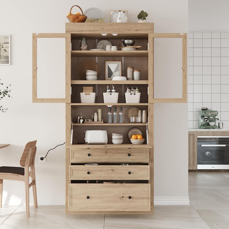 Freestanding Kitchen Pantry Storage Cabinet