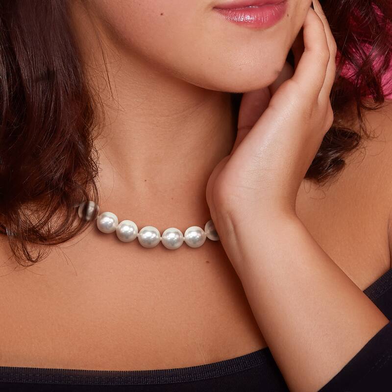 Miadora 9.5-10mm Cultured Japanese Akoya Pearl Strand Necklace in 14k Yellow Gold