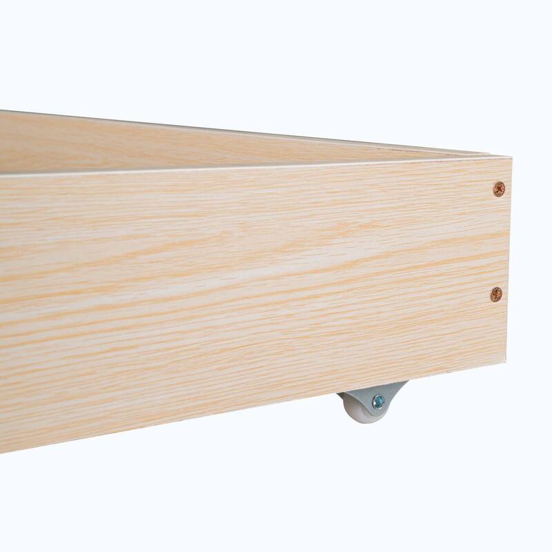 Queen Size Upholstered Platform Bed with Wingback Headboard and 1 Big Drawer,2 Side Storage Stool