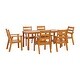 preview thumbnail 8 of 6, Outdoor Patio Dining Set for 6 People, Large Patio Table with Umbrella Hole, HDPS Wood Look Outdoor Table and Chairs