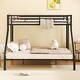 preview thumbnail 3 of 28, Metal Bunk Bed with Ladder and Guardrails, Cozy Sleeping Space, Twin XL over Queen