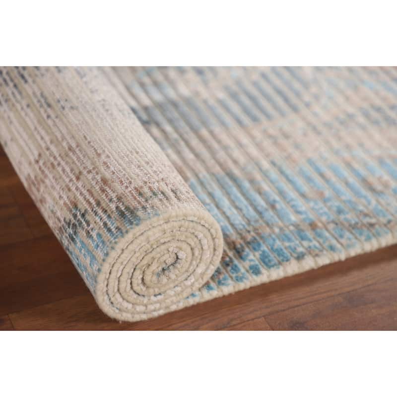 Modern Accent Rug Hand-Knotted Abstract Wool Carpet - 3'0"x 5'2"