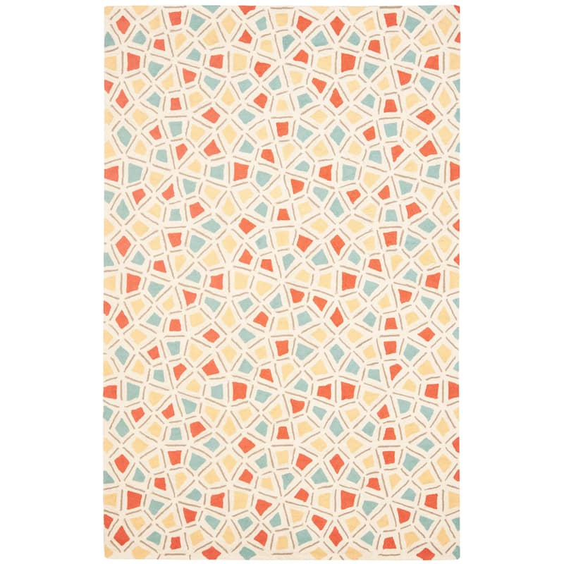 Martha Stewart by SAFAVIEH, Spring Wheel Mosaic Cotton Rug - 5'6" x 8'6" - Bougainvillea R